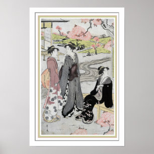 Poster du barbier "Jardin japonais" 13 x 19