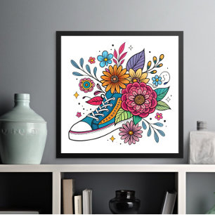 Poster du Basket et de la fleur Dopamine