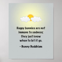 Poster du bouddhisme Bunny "Let It Go"