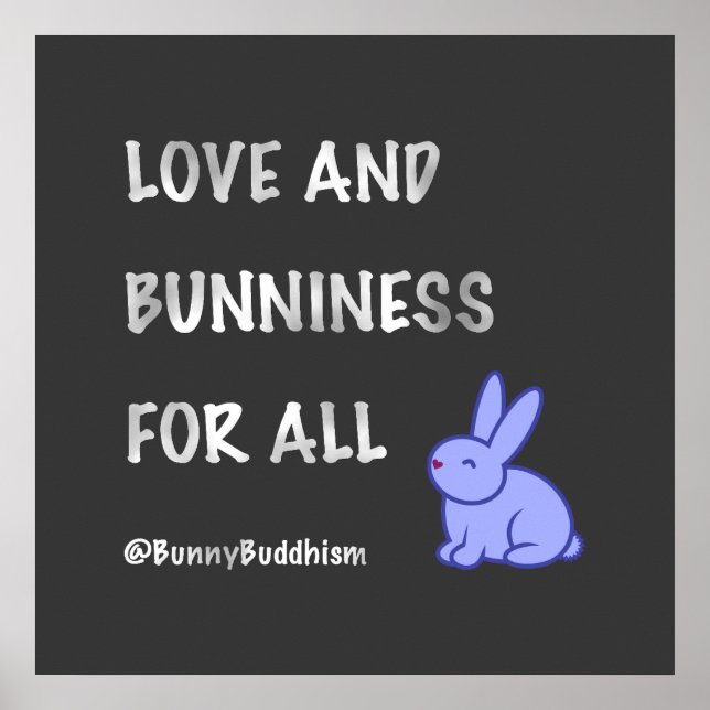 Poster du bouddhisme lapin "Amour et Bunniness" (Devant)