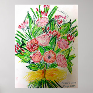 Poster du Bouquet Rose Flat