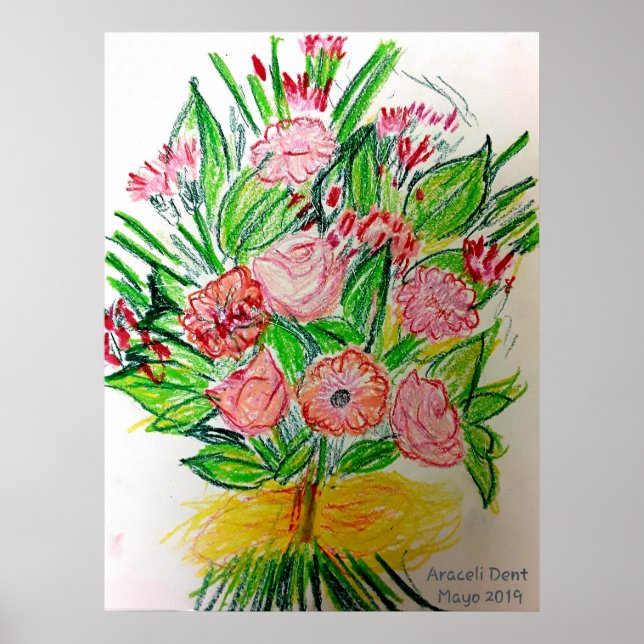 Poster du Bouquet Rose Flat (Devant)