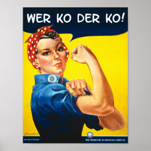 Poster du bureau de guerre Vintage Rosie Riveter