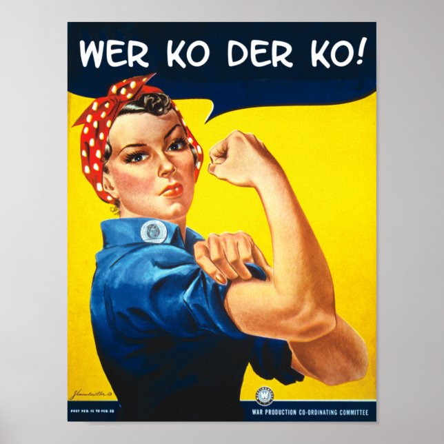 Poster du bureau de guerre Vintage Rosie Riveter (Devant)
