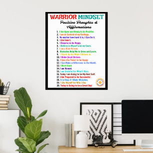 Poster du bureau des Affirmations - Mindset guerri