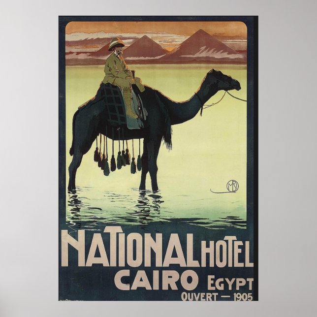 Poster du Caire Egypte Vintage Pyramide Camel (Devant)