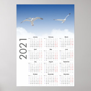 Poster du calendrier 2021 de Seagull - Lundi premi