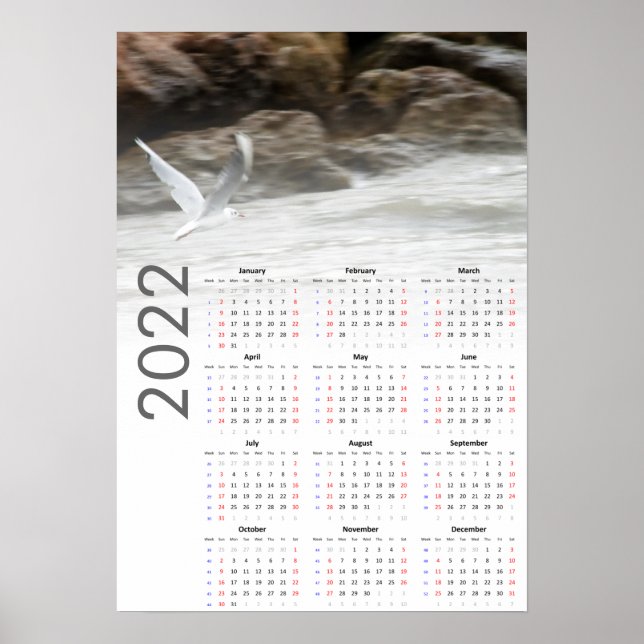 Poster du calendrier 2022 de Seagull - Dimanche pr (Devant)