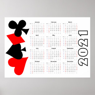 Poster du Calendrier de Poker 2021 - Début dimanch