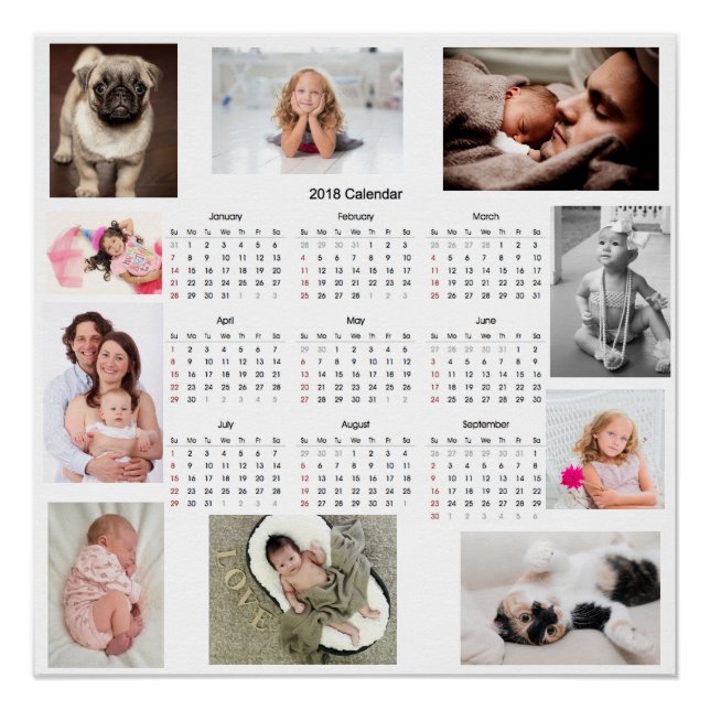 Poster du calendrier des photos de famille personn (Devant)
