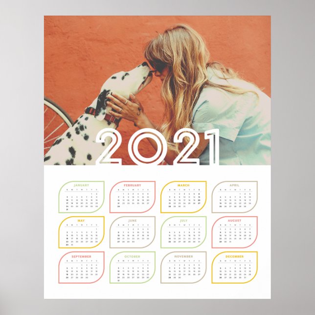 Poster du calendrier personnalisé 2021 | Feuille m (Devant)