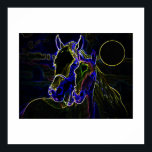 Poster du Carré d'art de la pop de cheval et de lu<br><div class="desc">Pop Art Horses Silhouettes - Black Blue Horse Silhouettes / Pop Art Horses - Animaux de ferme / Chevaux Comic Style Digital Pop Art Artwork - Pop Art Horse Dessin numérique / Croquis Affiches Imprimantes</div>