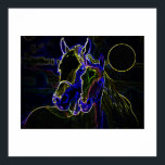 Poster du Carré d'art de la pop de cheval et de lu<br><div class="desc">Pop Art Horses Silhouettes - Black Blue Horse Silhouettes / Pop Art Horses - Animaux de ferme / Chevaux Comic Style Digital Pop Art Artwork - Pop Art Horse Dessin numérique / Croquis Affiches Imprimantes</div>