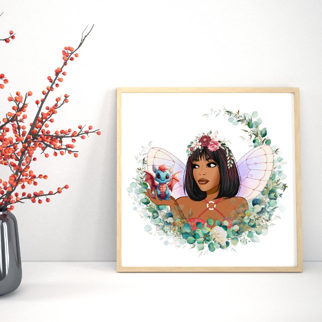 Poster du Carré Garden Fairy and Baby Dragon (Créateur téléchargé)