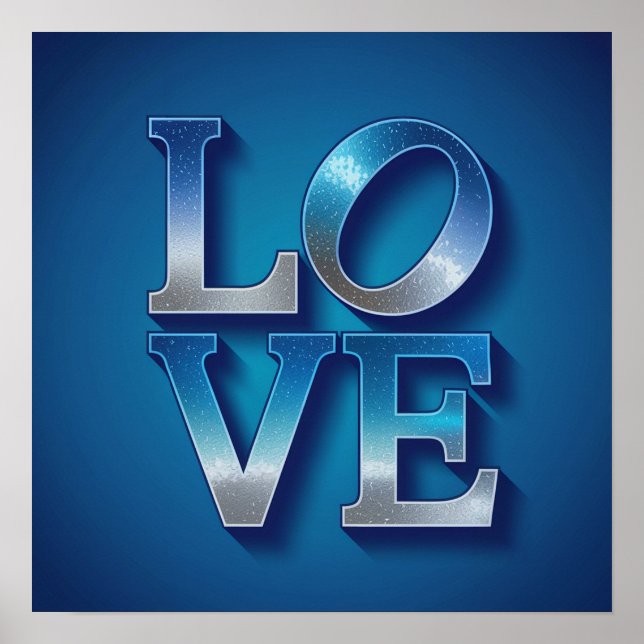 Poster du Carré LOVE Blue Silver (Devant)
