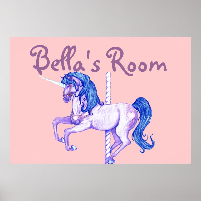 Poster du carrousel de la fille Unicorn Imprimer (Devant)
