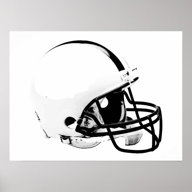Poster du casque de football Black White Pop Art (Devant)