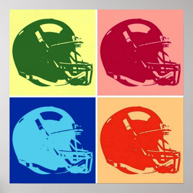 Poster du casque de football Pop art (Devant)
