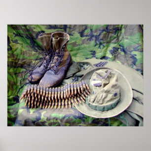 Poster du Casquette Bush et de la Jungle Boots