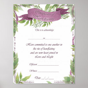 Poster du certificat de jeûne - Sorcière verte