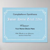 Poster du certificat du vainqueur des épreuves de 