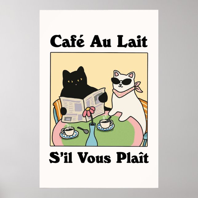 Poster du chat Café Au lait (Devant)