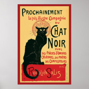 Poster du chat noir Noir Conversation vintage