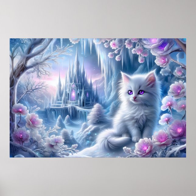 Poster du chaton blanc en Imaginaire Ice Kingdom (Devant)