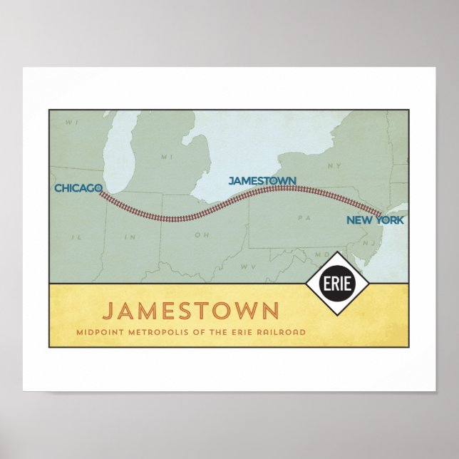 Poster du chemin de fer Erie (11 x 14) (Devant)