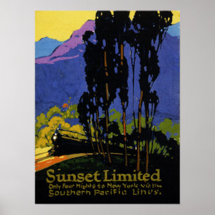 Poster du chemin de fer Sunset Limited Travel Sout
