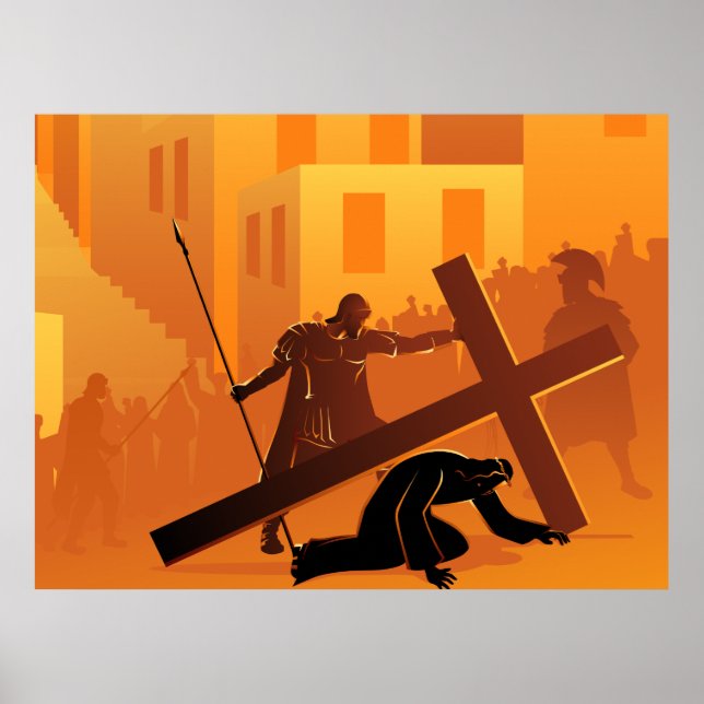 Poster du Chemin de la Croix 7e Station (Devant)