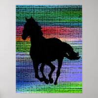 Poster du cheval de course noir