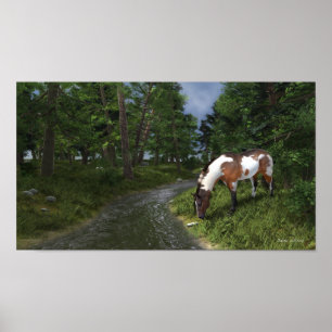 Poster du Cheval de Peinture par le ruisseau Fores