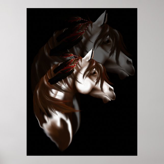Poster du Cheval en Plumes Ombragé (Devant)