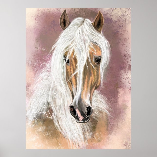 Poster du cheval Palomino - Peinture (Devant)