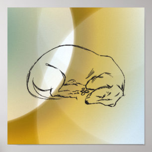 Poster du chien Dachshund Dormir