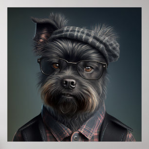 Poster du chien d'Affenpinscher Hipster