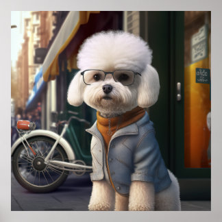Poster du Chien Hipster de Bichon Frise