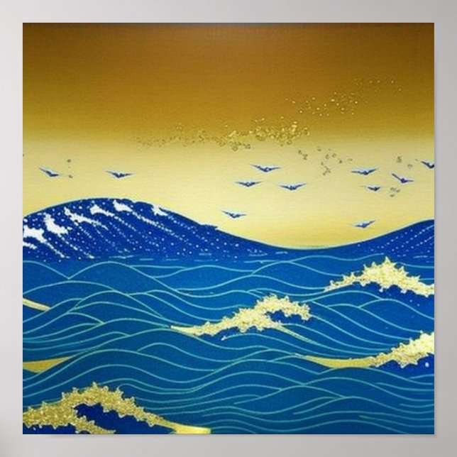 Poster du ciel d'or en mer (Devant)