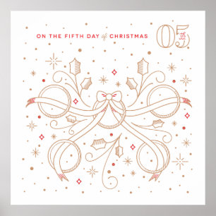 Poster du cinquième jour de Noël 24x24