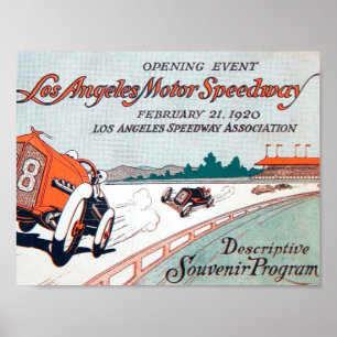 Poster du circuit automobile de Los Angeles
