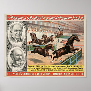 Poster du Cirque des Chevaux de course Thoroughbre