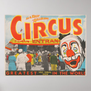 Poster Du Cirque Des Gens Entrant Dans Le Grand Ha