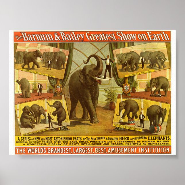 Poster du cirque Elephants Barnum & Bailey (Devant)