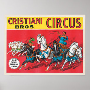 Poster du cirque vintage Cristiani Brothers