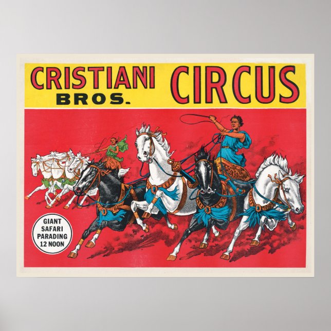 Poster du cirque vintage Cristiani Brothers (Devant)