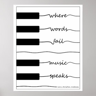 Poster du clavier de piano avec citation inspirant