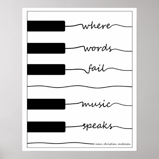 Poster Du Clavier De Piano Avec Citation Inspirant Zazzle Fr