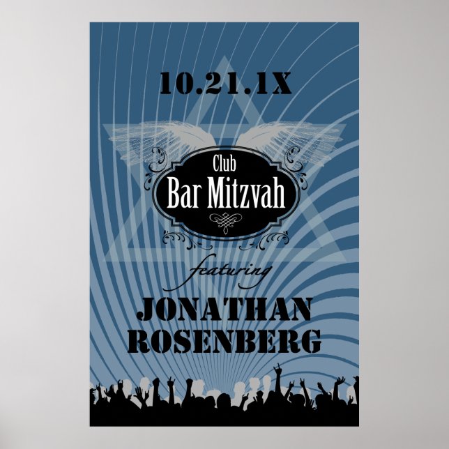 Poster du Club Bar Mitzvah en bleu marine (Devant)
