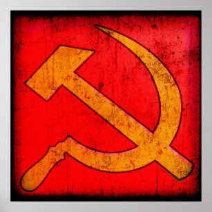 Poster du communisme URSS marteau et faucille